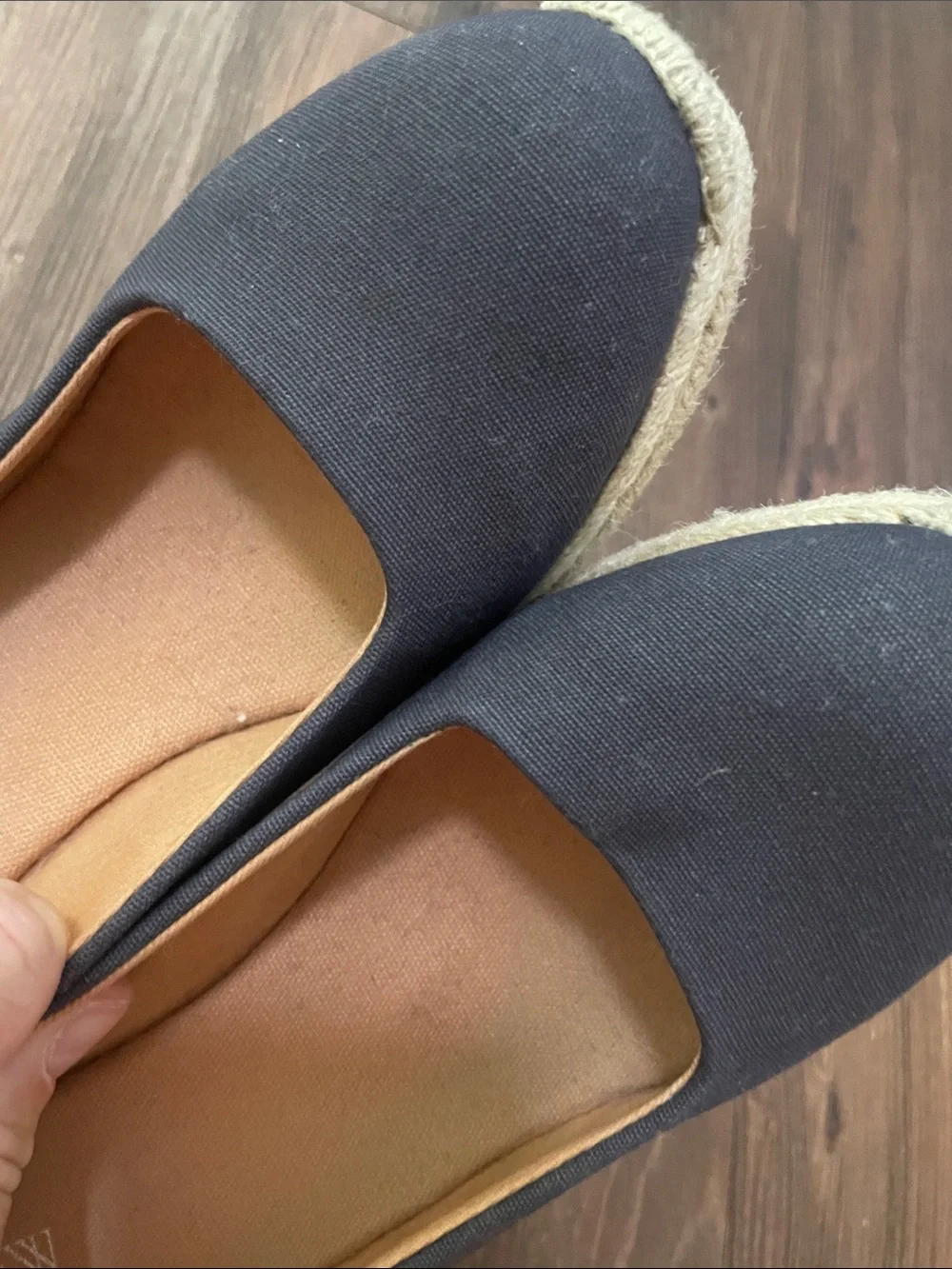 J.CREW Factory navy blue Canvas espadrille wedges,Sz.9,5!NEW
